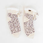 Cable Knit Pom Pom Gripper Slipper Socks in Lotus