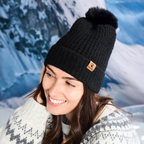 Waffle Texture Beanie in Black