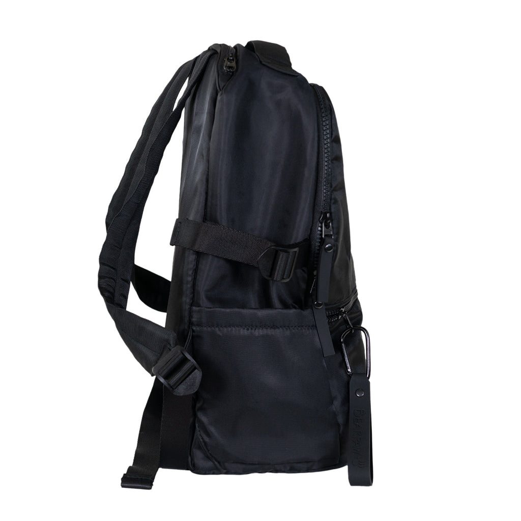 Sporty Nylon Square Backpack in Black