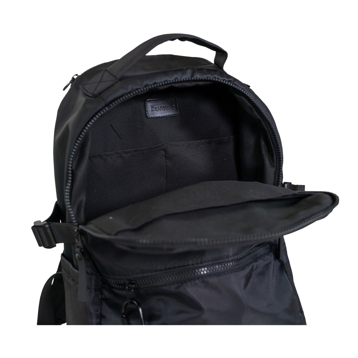 Sporty Nylon Square Backpack in Black