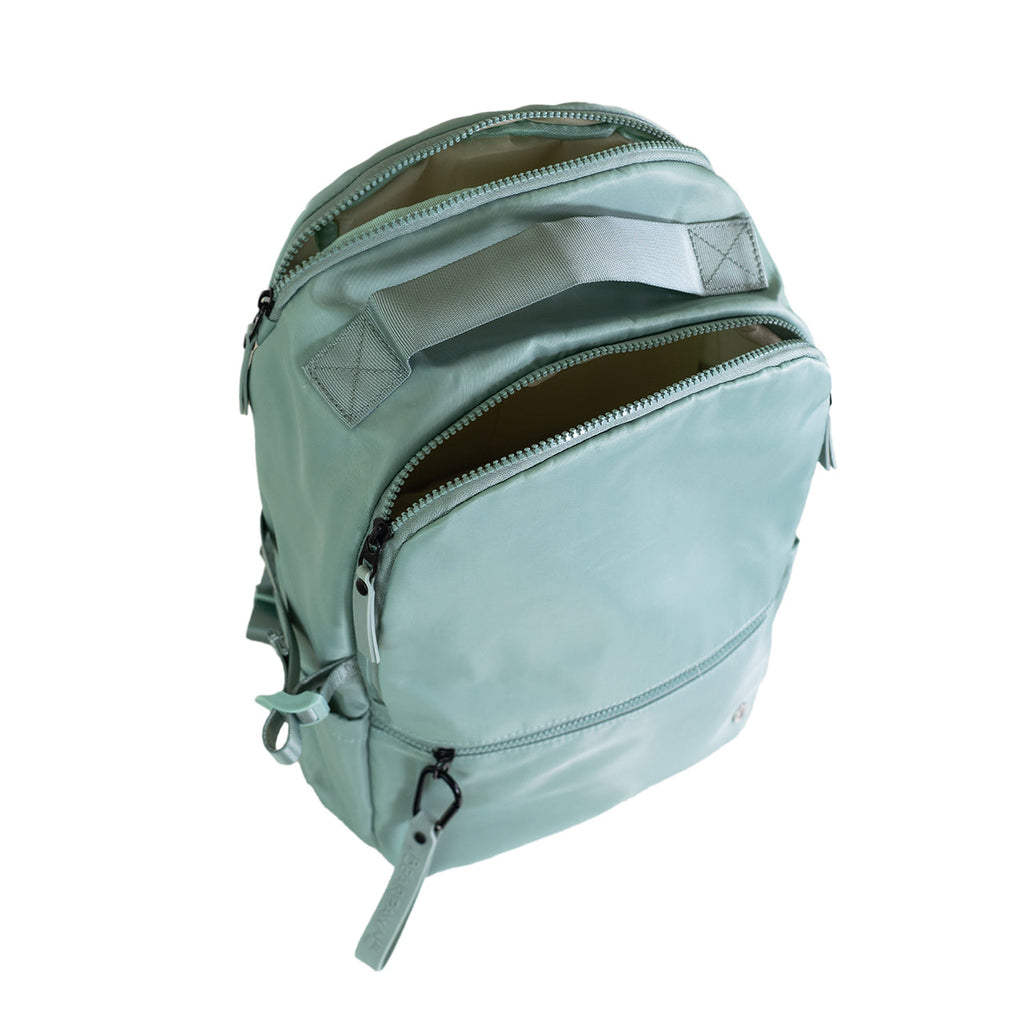 Sporty Nylon Laptop Backpack in Sage