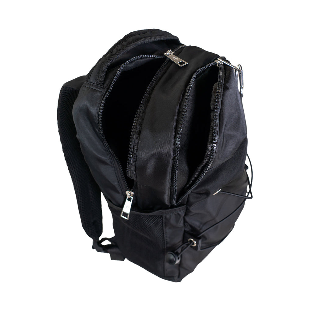 Bungee Cord Nylon Backpack in Black