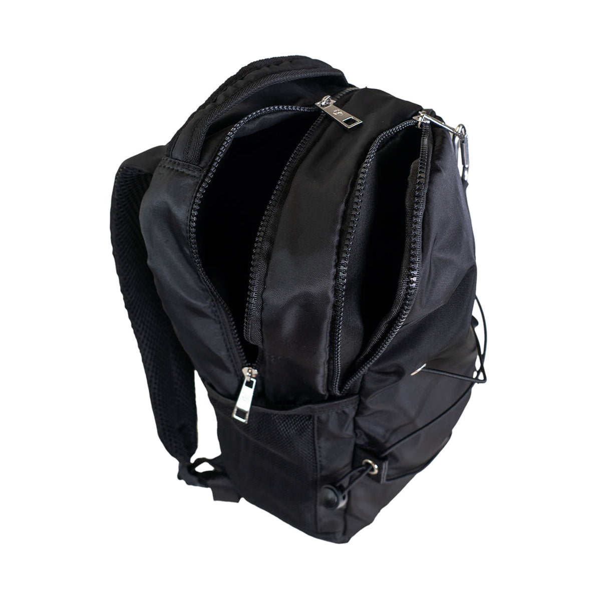 Bungee Cord Nylon Backpack in Black