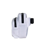 Double Zip Waist Sling Bag in White And Black
