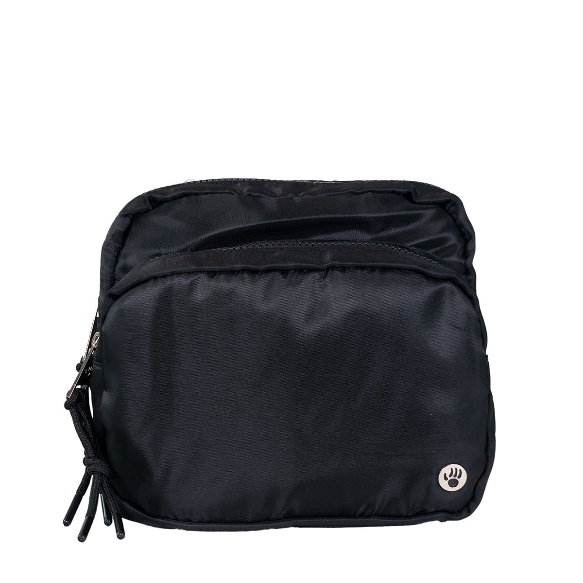 SQUARE DOUBLE ZIP WAIST BAG/SLING BLACK