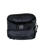 Square Double Zip Waist Sling Bag in Black