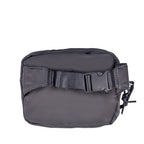Square Double Zip Waist Sling Bag in Dark Gray