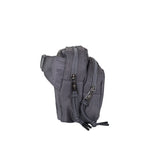 Square Double Zip Waist Sling Bag in Dark Gray