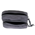 Square Double Zip Waist Sling Bag in Dark Gray