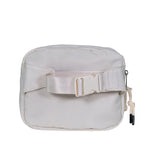 Square Double Zip Waist Sling Bag in Ivory