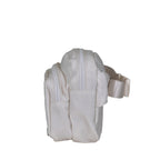 Square Double Zip Waist Sling Bag in Ivory