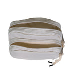 Square Double Zip Waist Sling Bag in Ivory