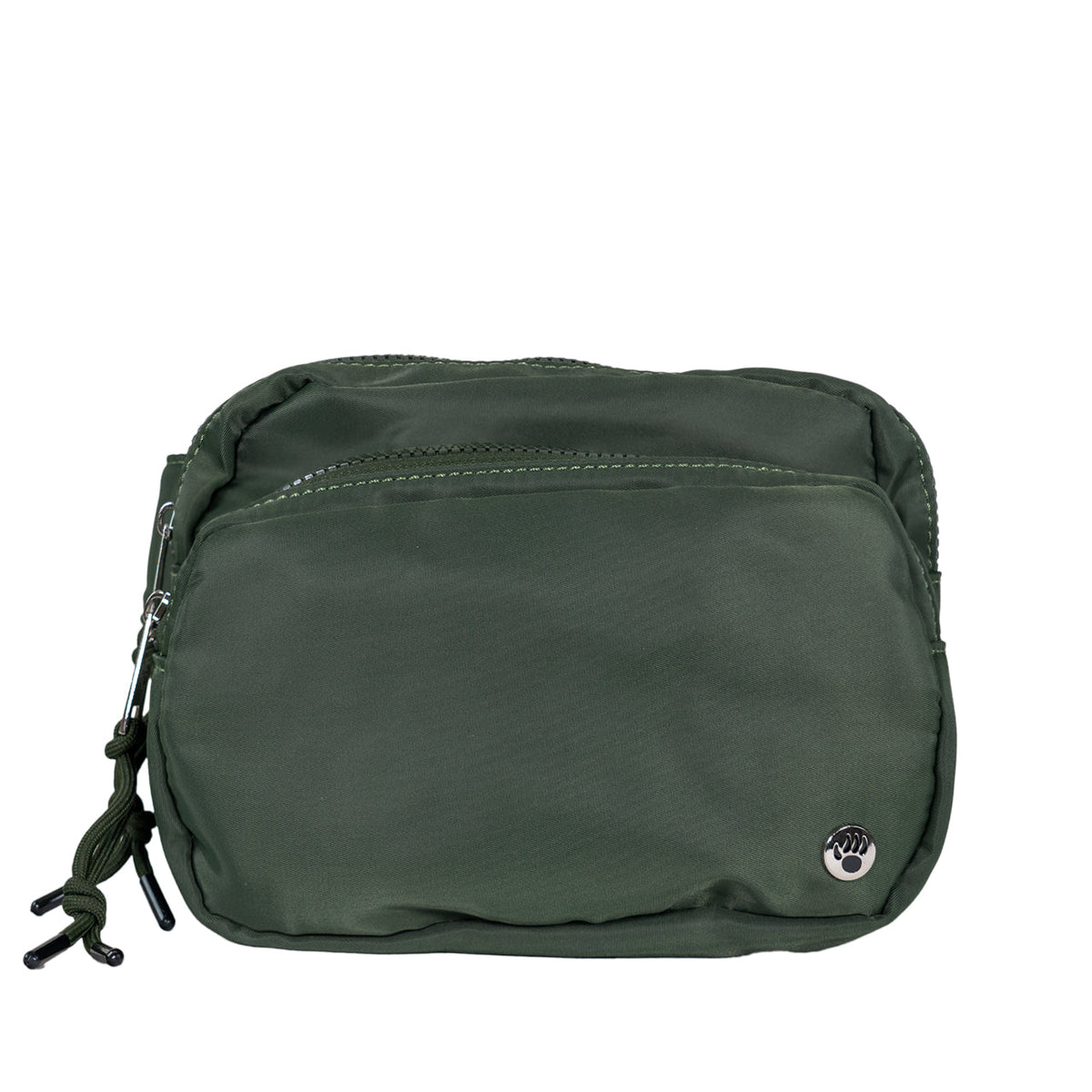SQUARE DOUBLE ZIP WAIST BAG/SLING OLIVE