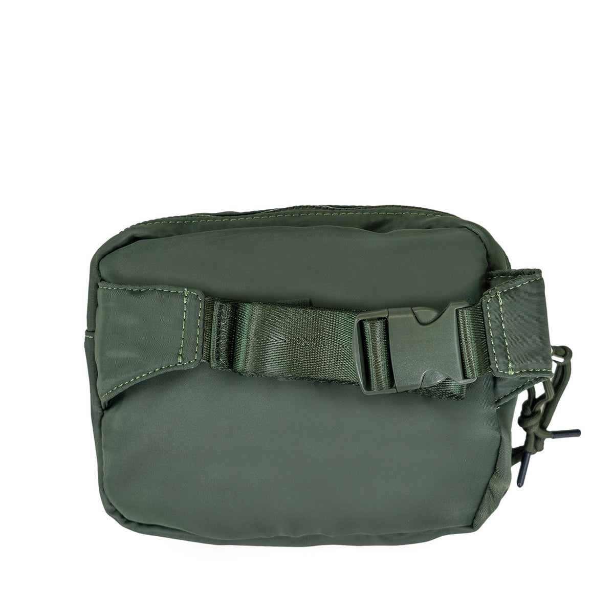 Double Zip Waist Sling Bag in Olive