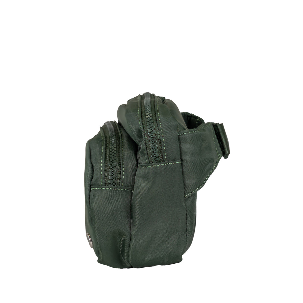 Double Zip Waist Sling Bag in Olive
