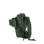 Double Zip Waist Sling Bag in Olive