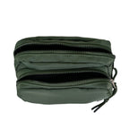 Double Zip Waist Sling Bag in Olive