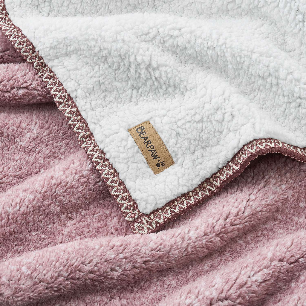 Ashford Melange Sherpa Throw Blanket in Mauve