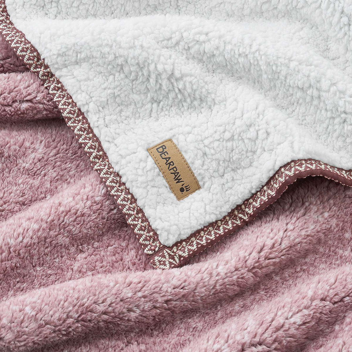 Ashford Melange Sherpa Throw Blanket in Mauve